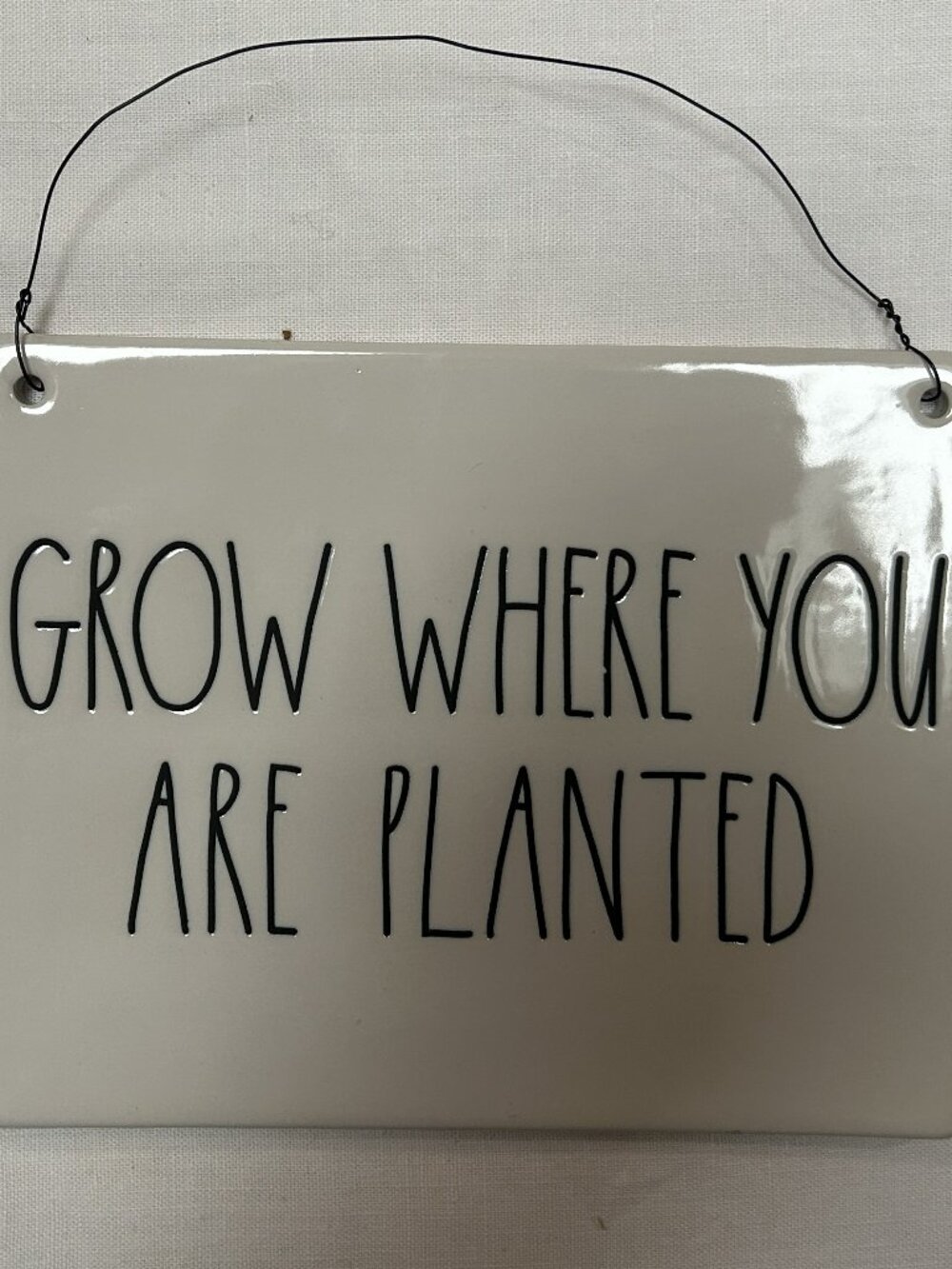 Rae Dunn "Grow Where You Are Planted" Ceramic Garden Sign – White | 10"x8" | $22